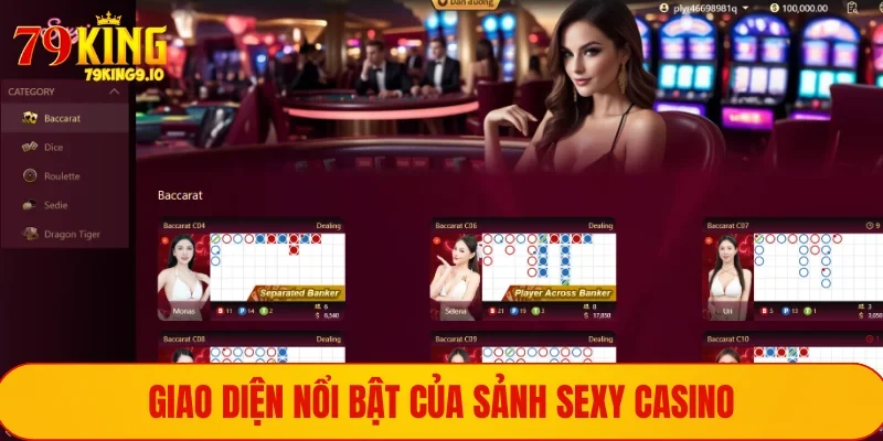 Sexy Casino - Tận Hưởng Không Gian Cá Cược Nóng Bỏng 1 Giao diện nổi bật của sảnh Sexy Casino